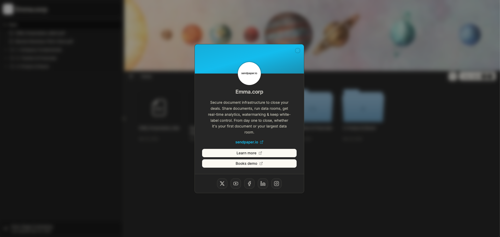 Dataroom branding in the viewer
