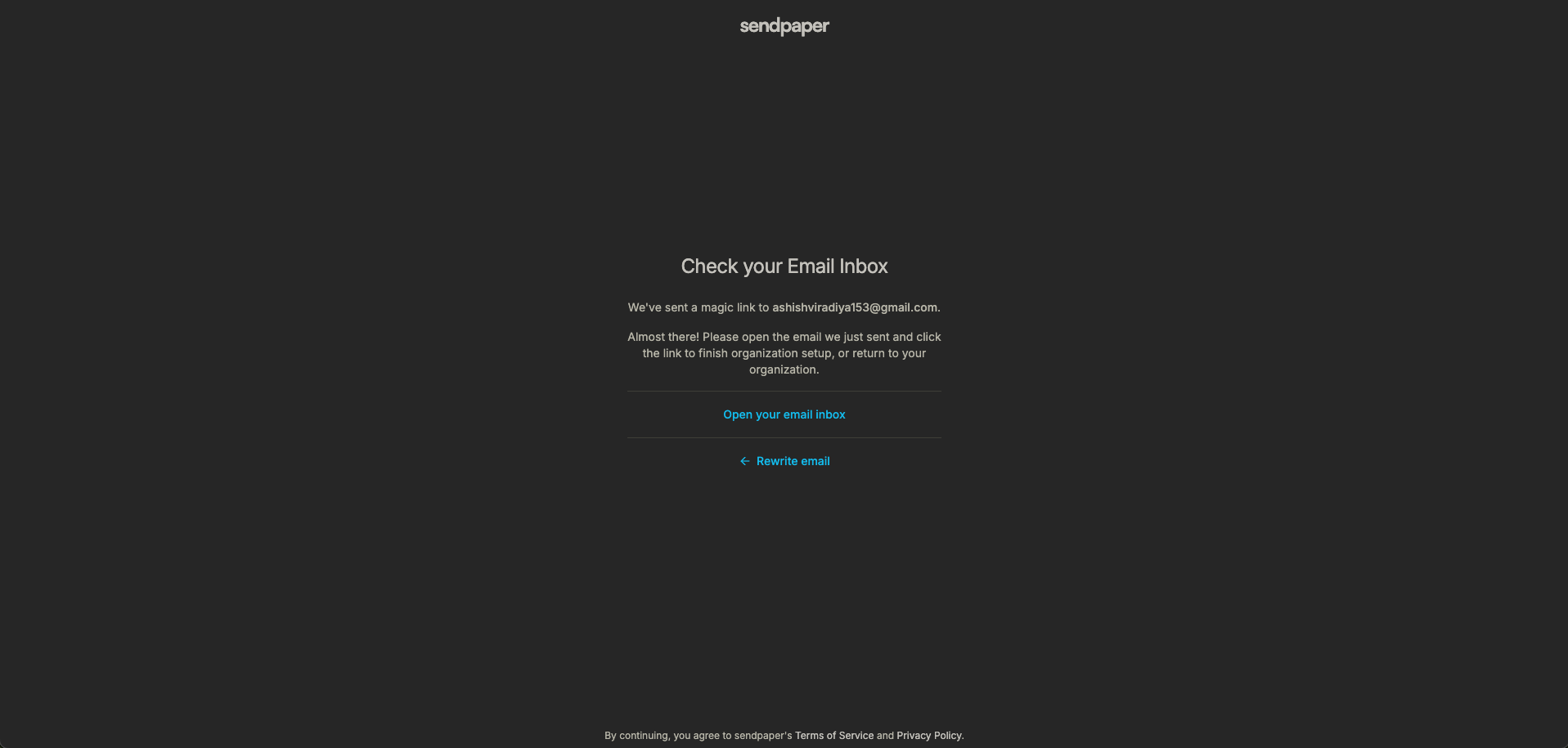 Check your email for the magic link
