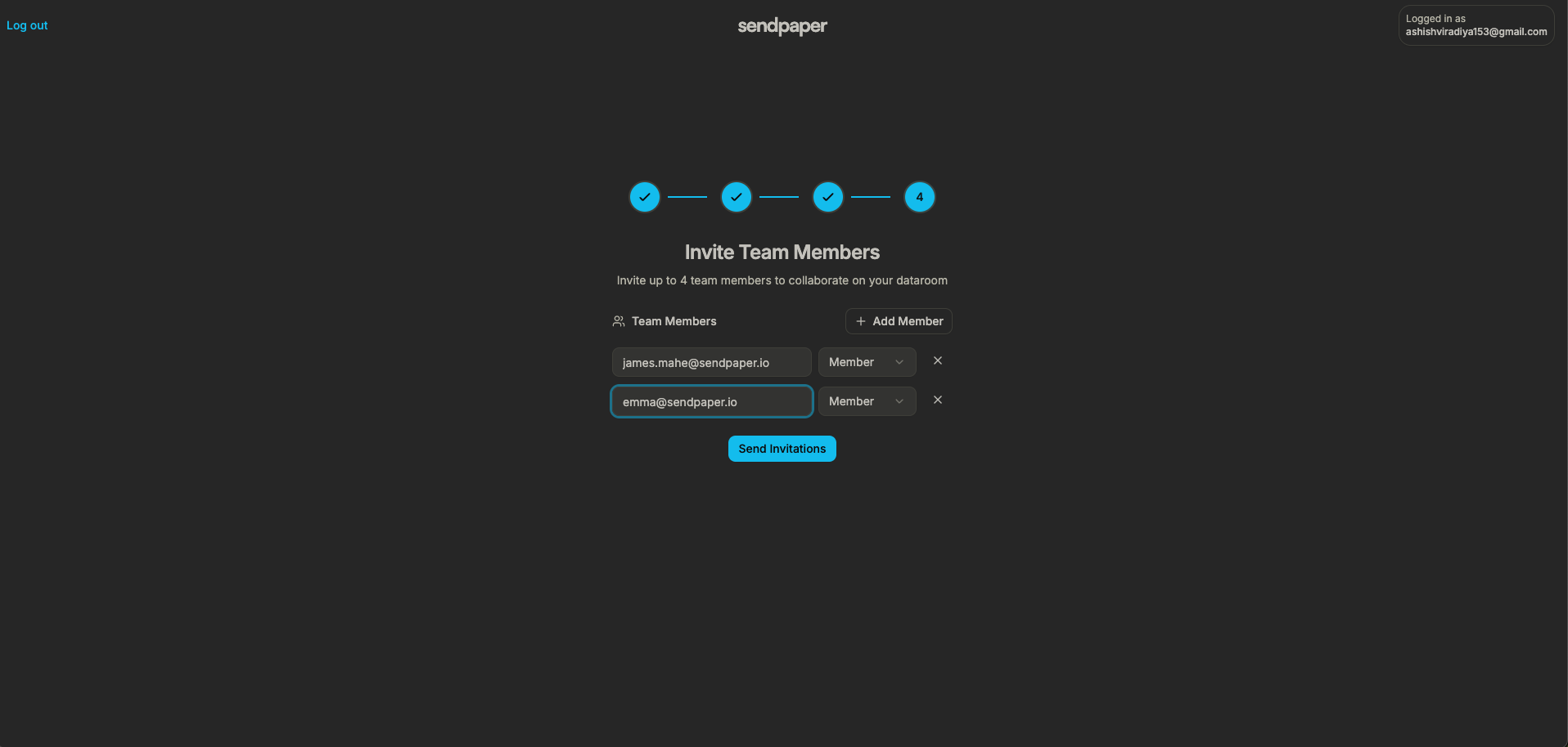 Teammitglieder während des Trial-Onboardings einladen